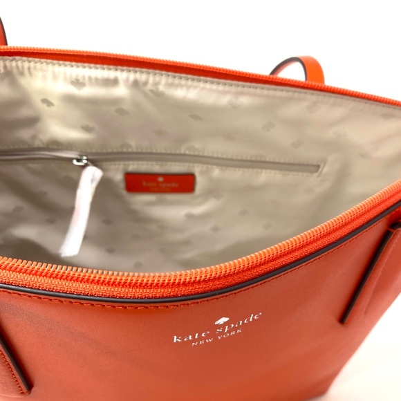 Kate ♠️Spade Large Women’s Tote Zina Leather Coral - Picture 8 of 10